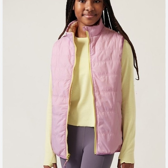 Athleta Other - Athleta Girl Reversible So Toasty Sherpa Vest Light Purple size L/12 *L6